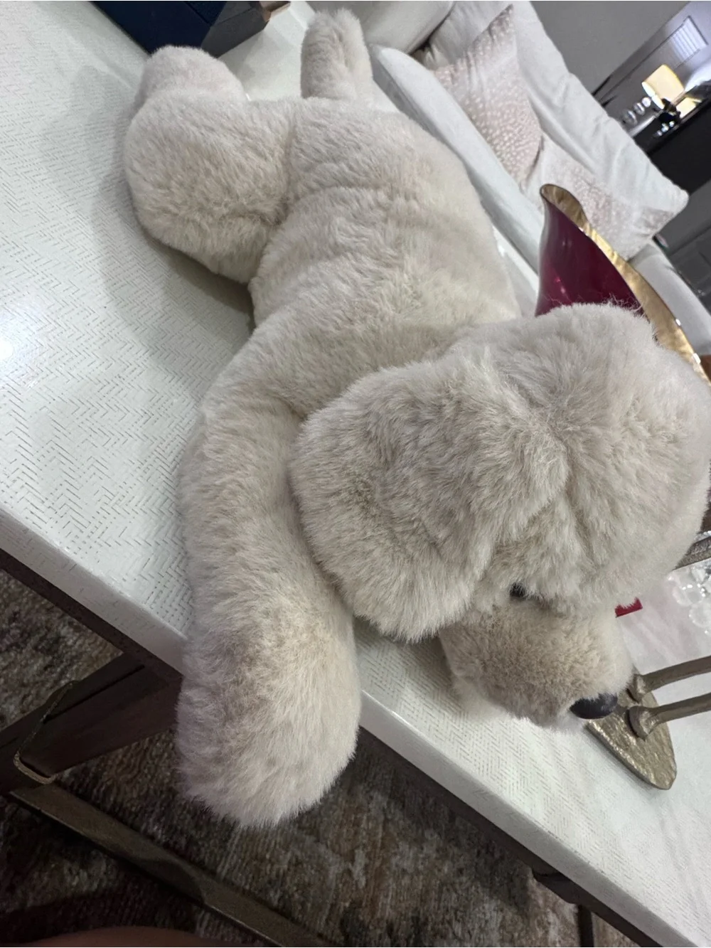 FAO Schwarz Cream Plush Labrador Puppy Stuffed Animal